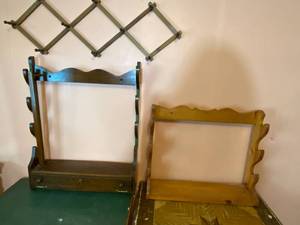 lot 117 image: 2 Old Gun Racks and Clothes Holder