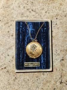 lot 87 image: Necklace with locket sketch 1944 14KT not marked