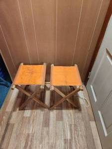 lot 135 image: 2 old folding seats