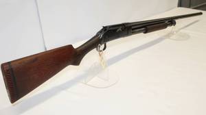 lot 15 image: Winchester 1897 12 Gauge pump Holy Slam-Fire Batman
