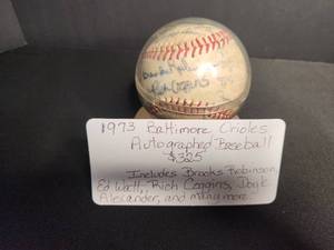 lot 45 image: Signed Baseball. 1973 Baltimore Orioles NO COA
