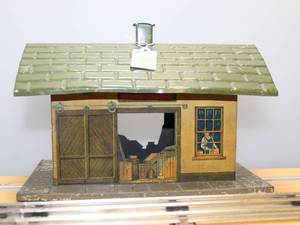 lot 73 image: Tin Lithographed Freight Station  American Railway Express & Express Office
