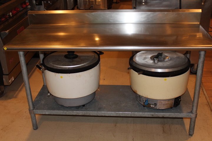lot 18 image: Stainless Steel Table w backsplash