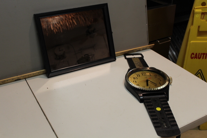 lot 126 image: mirror and clock