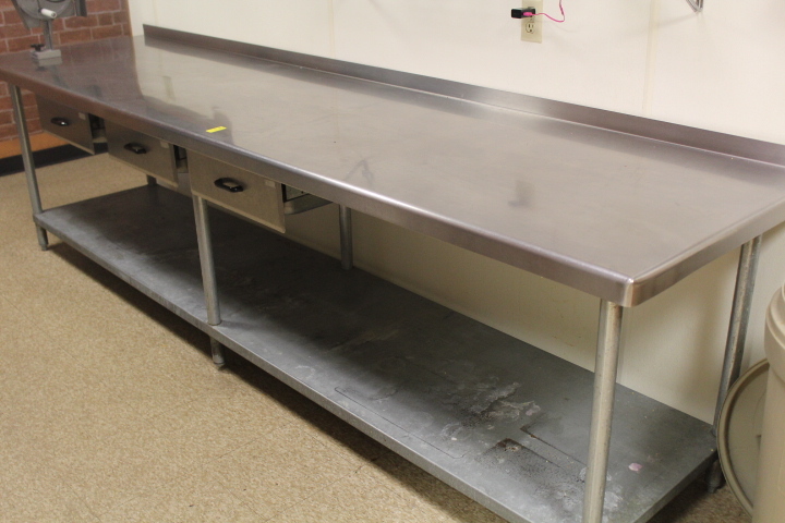 lot 36 image: 10 Stainless Work Table w drawers