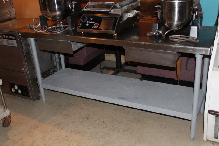 lot 12 image: Stainless steel Table w drawers