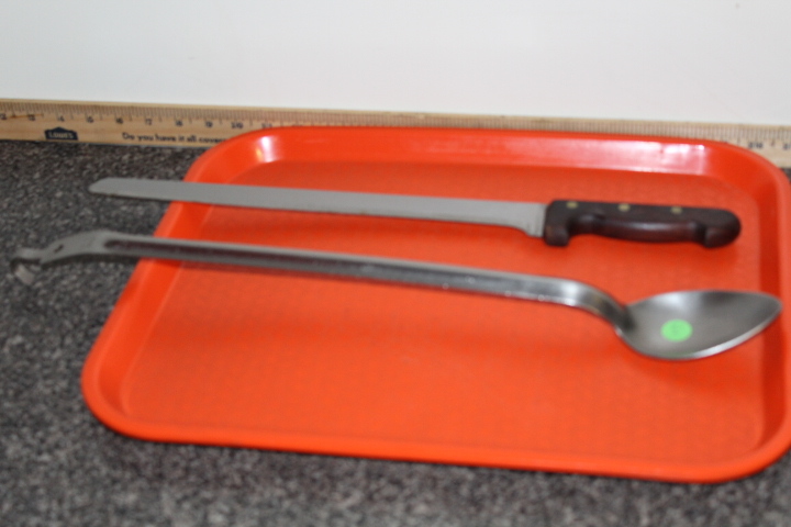 lot 87 image: Long spoon & knife