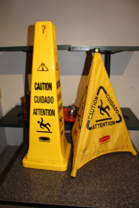 lot 134 image: wet floor signs