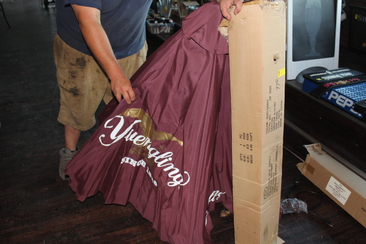 lot 77 image: Yuengling patio umbrella