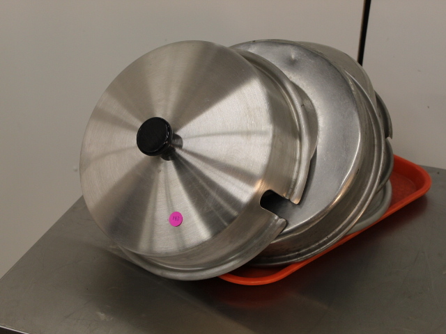 lot 183 image: Large Heavy Basting Lids  Plate Covers