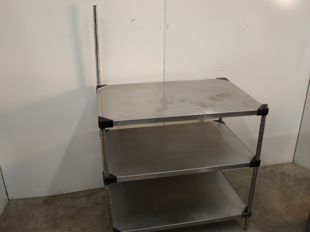 lot 223 image: 3 - Tier Stainless Steel Table  Stand