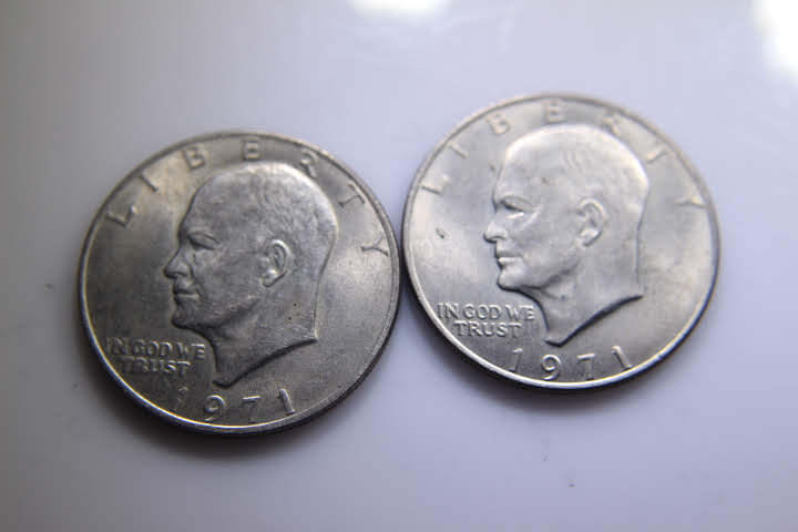 lot 144 image: 2- 1971 IKE $1 Dollar