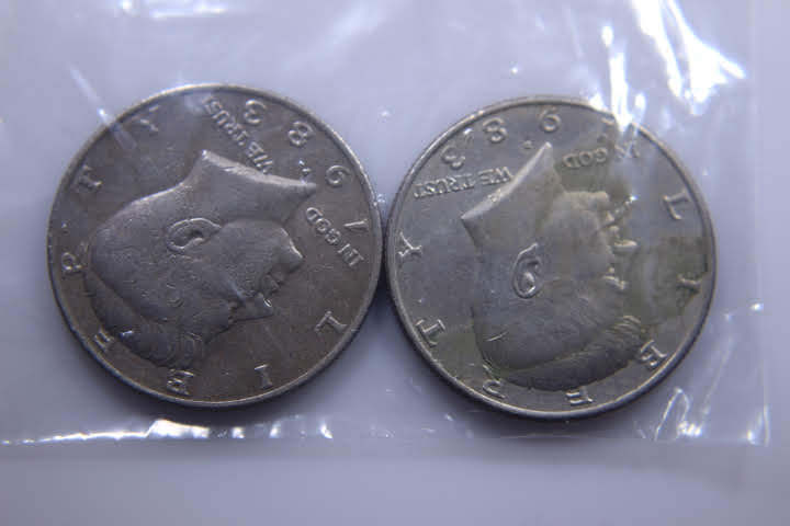 lot 173 image: 2- 1983 1-P 1-D JFK 50 Cent 12 Dollar