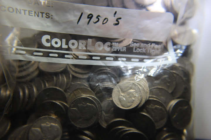 lot 190 image: 360- 1950s Jefferson Nickels