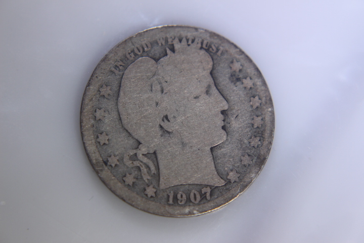 lot 5 image: 1-  1907 Barber Quarter 25C