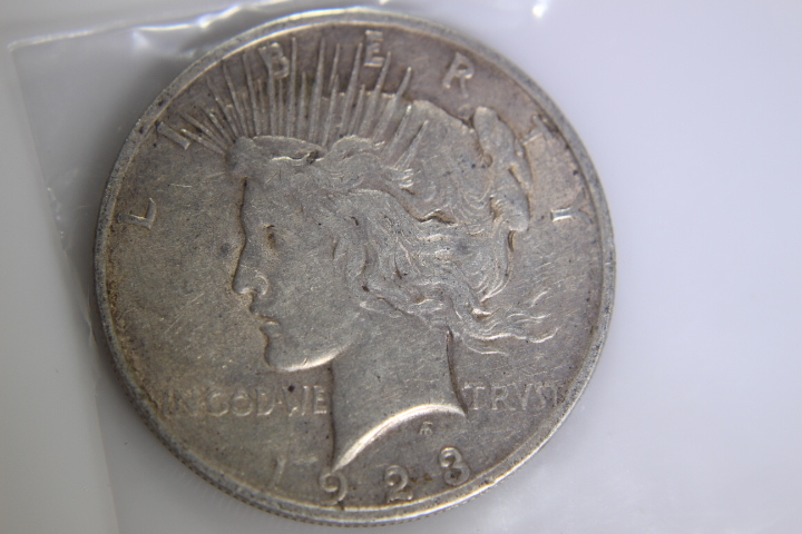 lot 13 image: 1- 1923 Peace Dollar 1$