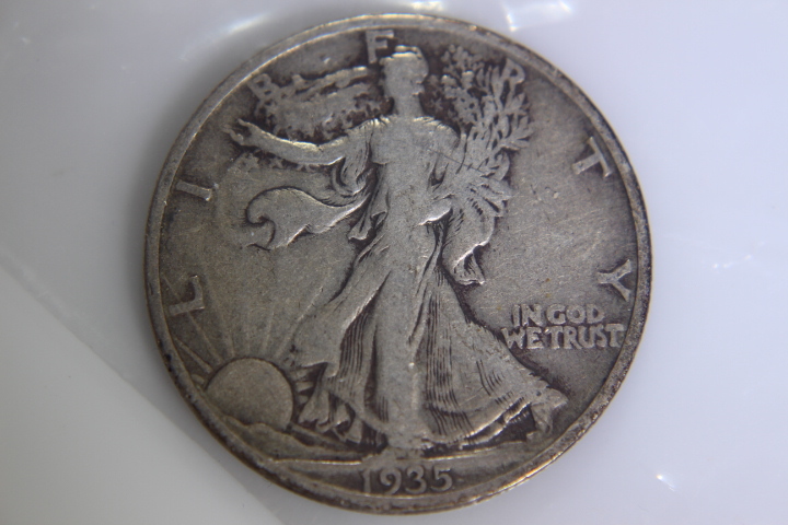 lot 15 image: 1- 1935 Walking Liberty Half Dollar - 50C