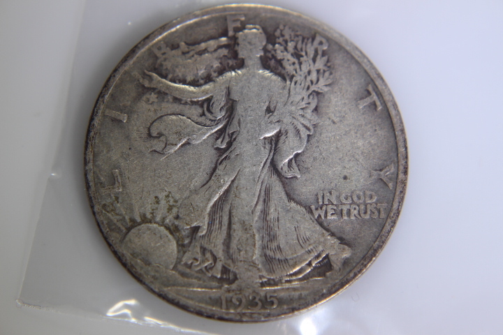 lot 16 image: 1- 1935 Walking Liberty Half Dollar - 50C