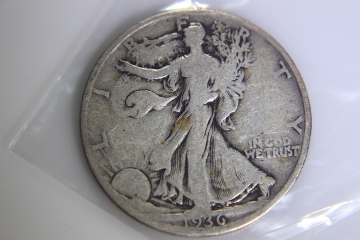 lot 19 image: 1- 1936 Walking Liberty Half Dollar - 50C