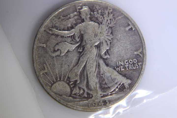 lot 23 image: 1- 1943 Walking Liberty Half Dollar - 50C