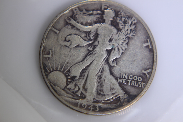 lot 24 image: 1- 1943 Walking Liberty Half Dollar - 50C