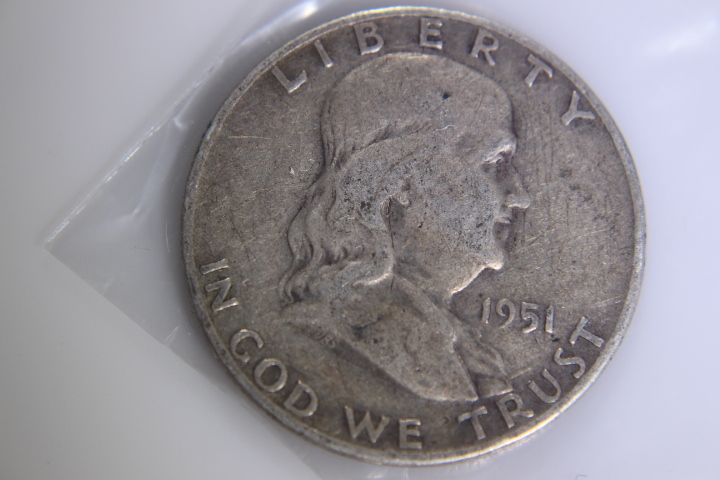 lot 29 image: 1-1951-D Franklin Half Dollar 50C