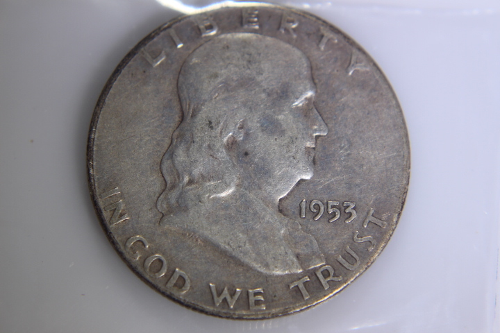 lot 30 image: 1-1953-S Franklin Half Dollar 50C