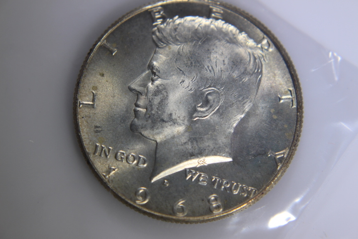 lot 35 image: 1- 1968 D Kennedy Half Dollar 50C