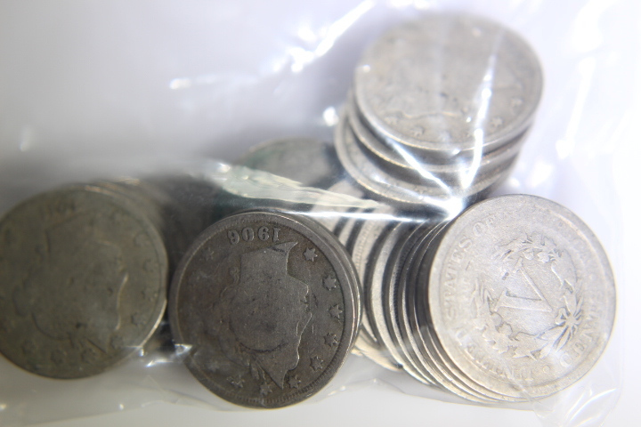 lot 48 image: 22- V Nickels 5C