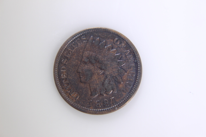 lot 55 image: 1- 1887 Indian Head Cent 1C