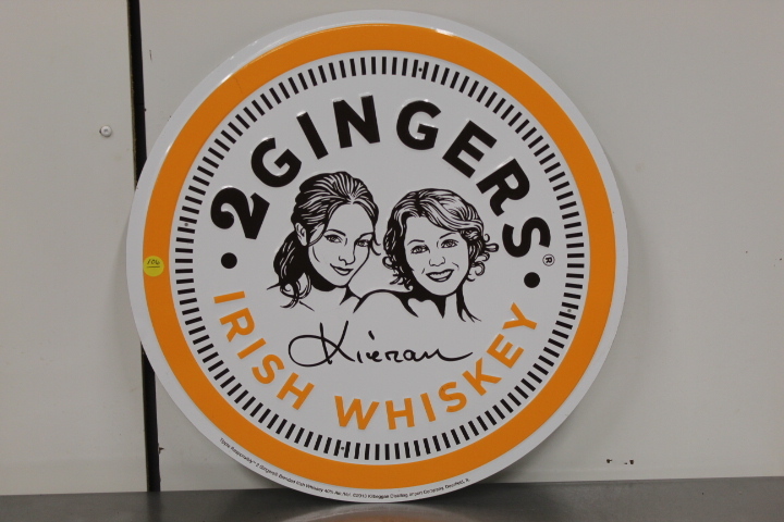 lot 106 image: 2 Gingers Irish Whiskey  sign