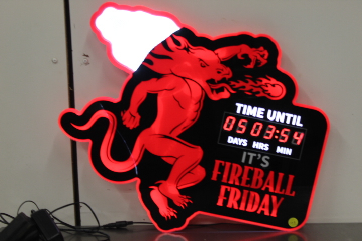 lot 108 image: Fireball Friday  lighted sign