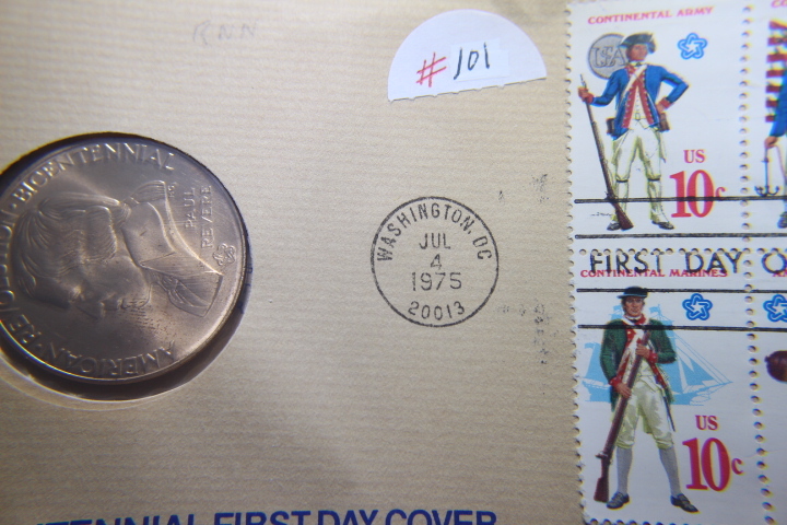 lot 101 image: 1975 BICENTENNIAL FIRST DAY COVER TOKEN STAMP ENVELOPE 116