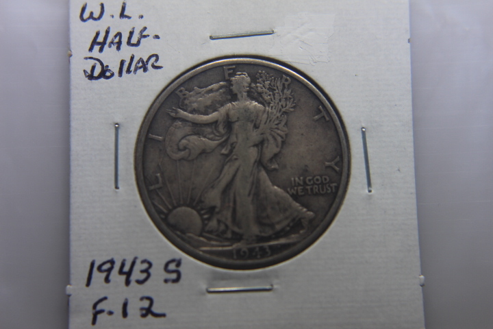 lot 19 image: 1943 S WALKING LIBERTY HALF DOLLAR 50c F-12  241