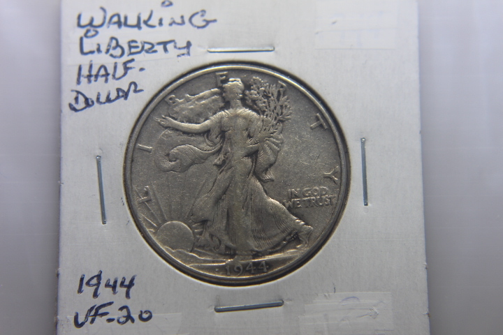 lot 20 image: 1944 WALKING LIBERTY HALF DOLLAR 50c VF-20  242