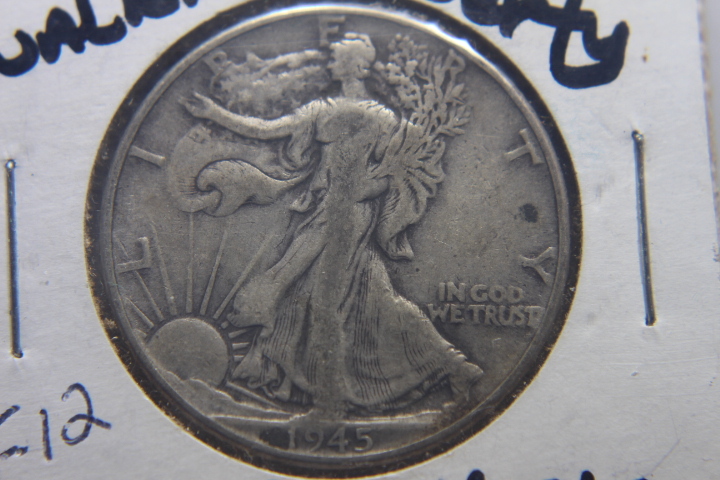 lot 24 image: 1945 WALKING LIBERTY HALF DOLLAR 50c F-12  246