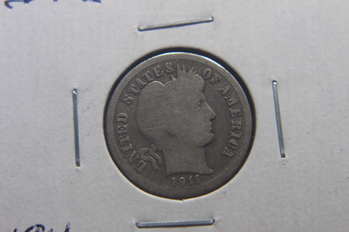 lot 115 image: 1911 BARBER DIME G-4  142