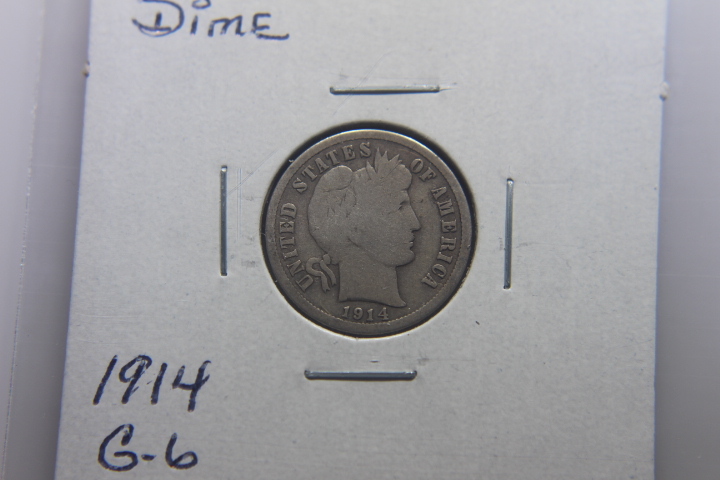 lot 118 image: 1914 BARBER DIME G-6   145