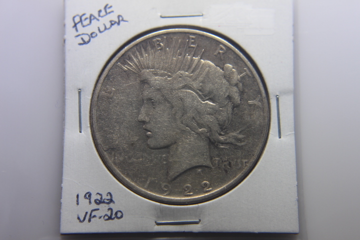 lot 3 image: 1922 PEACE DOLLAR 1$ VF-20  269