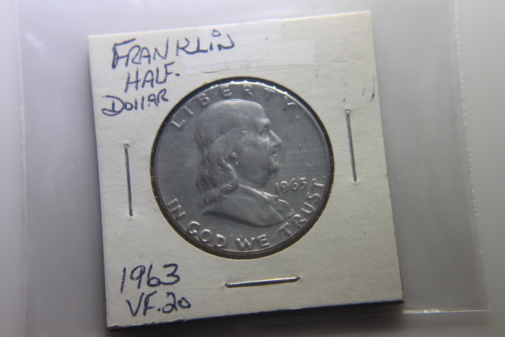 lot 32 image: 1963 FRANKLIN HALF DOLLAR 50c VF-20  257