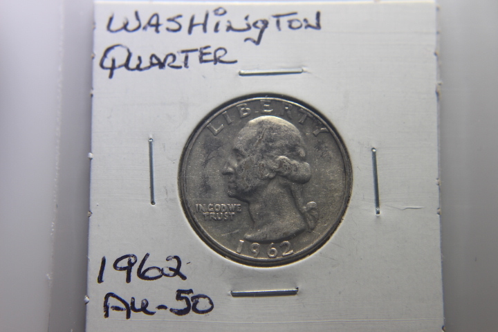 lot 37 image: 1962 WASHINGTON QUARTER AU-50  216