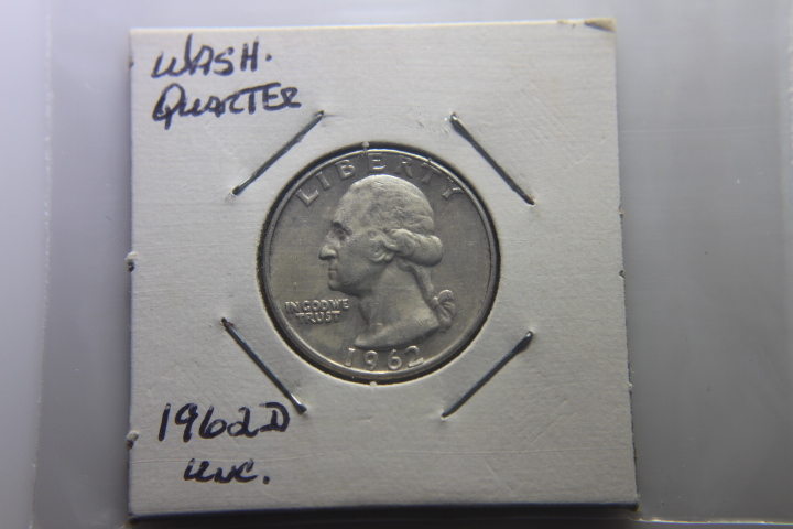 lot 38 image: 1962 D WASHINGTON QUARTER UNCURELATED  217