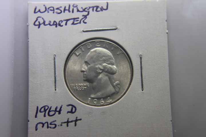 lot 41 image: 1964 D WASHINGTON QUARTER MS-  220