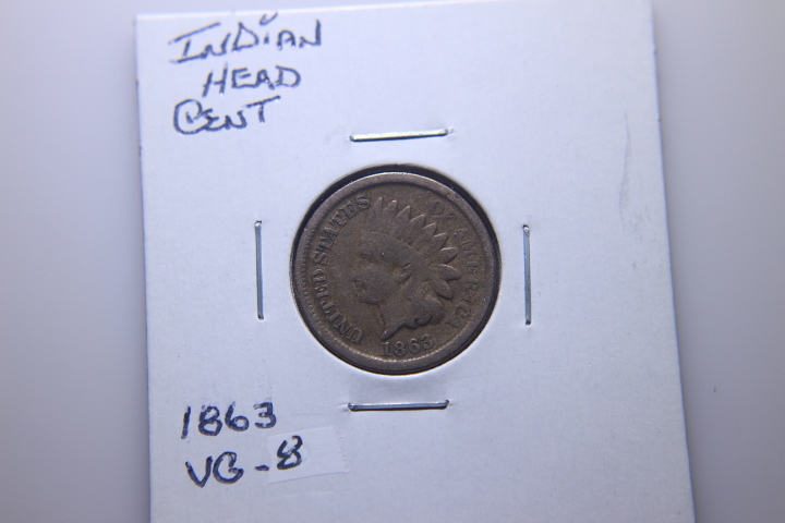 lot 49 image: 1863 INDIAN HEAD CENTS VG-8 COPPERNICKEL 6