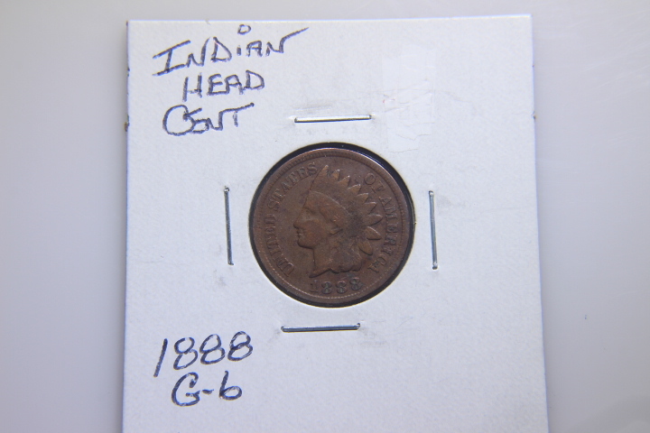lot 52 image: 1888 INDIAN HEAD CENTS-BRONZE G-6 16