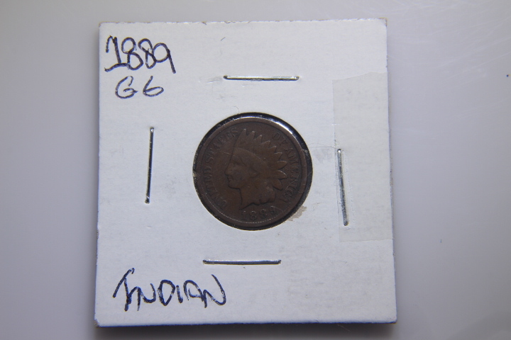 lot 53 image: 1889 INDIAN HEAD CENTS-BRONZE G-6 17