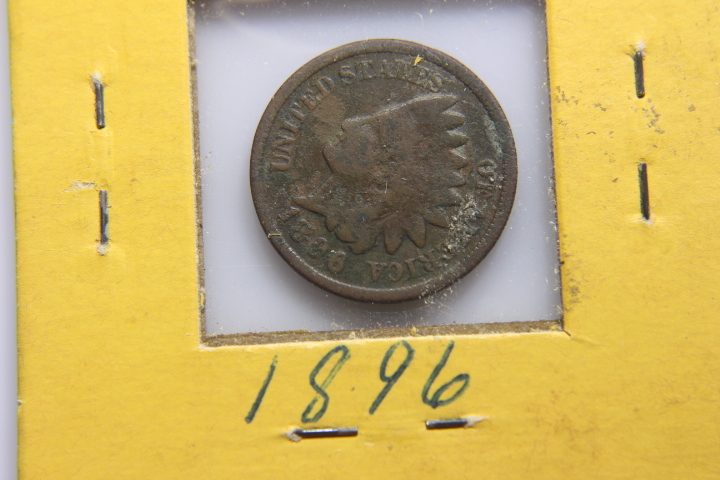 lot 60 image: 1896 INDIAN HEAD CENTS-BRONZE G-4 24