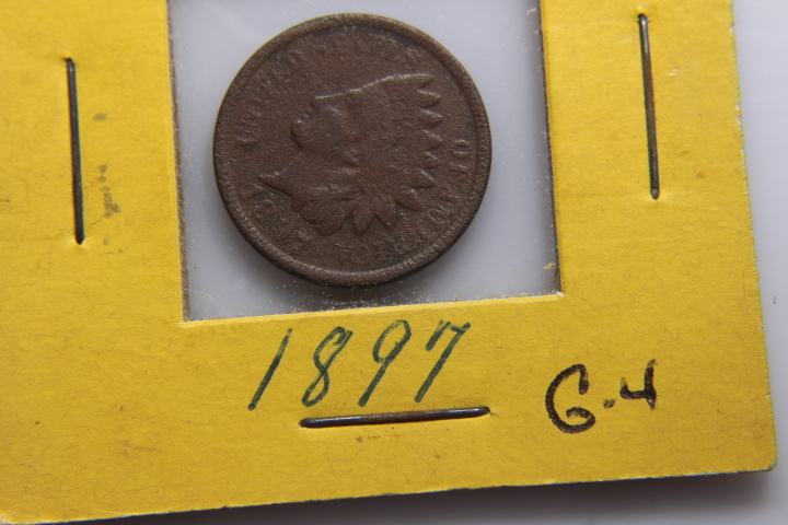 lot 61 image: 1897 INDIAN HEAD CENTS-BRONZE G-4 25