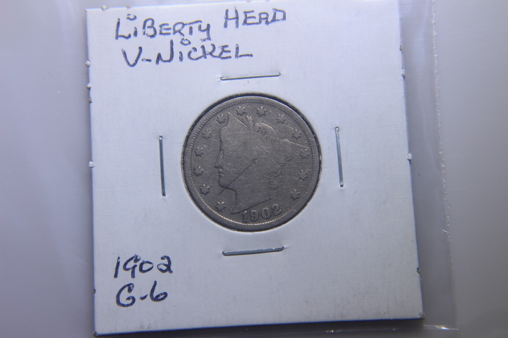 lot 69 image: 1902 LIBERTY HEAD V NICKEL G-6 48