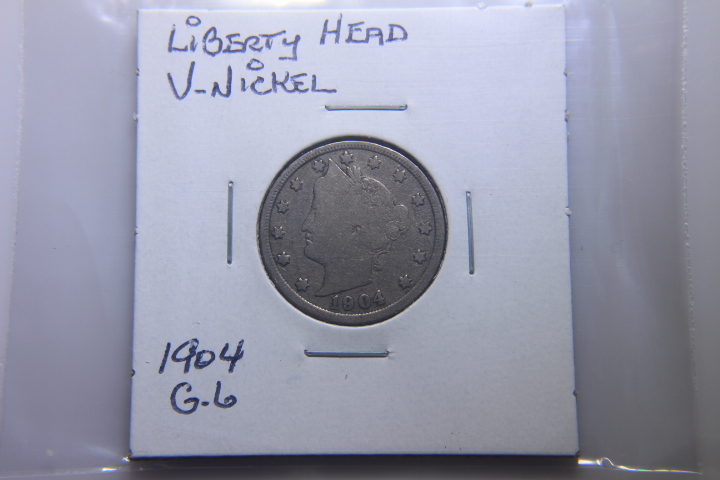 lot 71 image: 1904 LIBERTY HEAD V NICKEL G-6 50